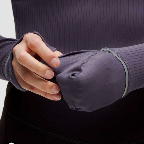 Lululemon NWOT Rulu Run Ribbed Cropped Half Zip Women’s Nightfall color - Picture 5 of 9